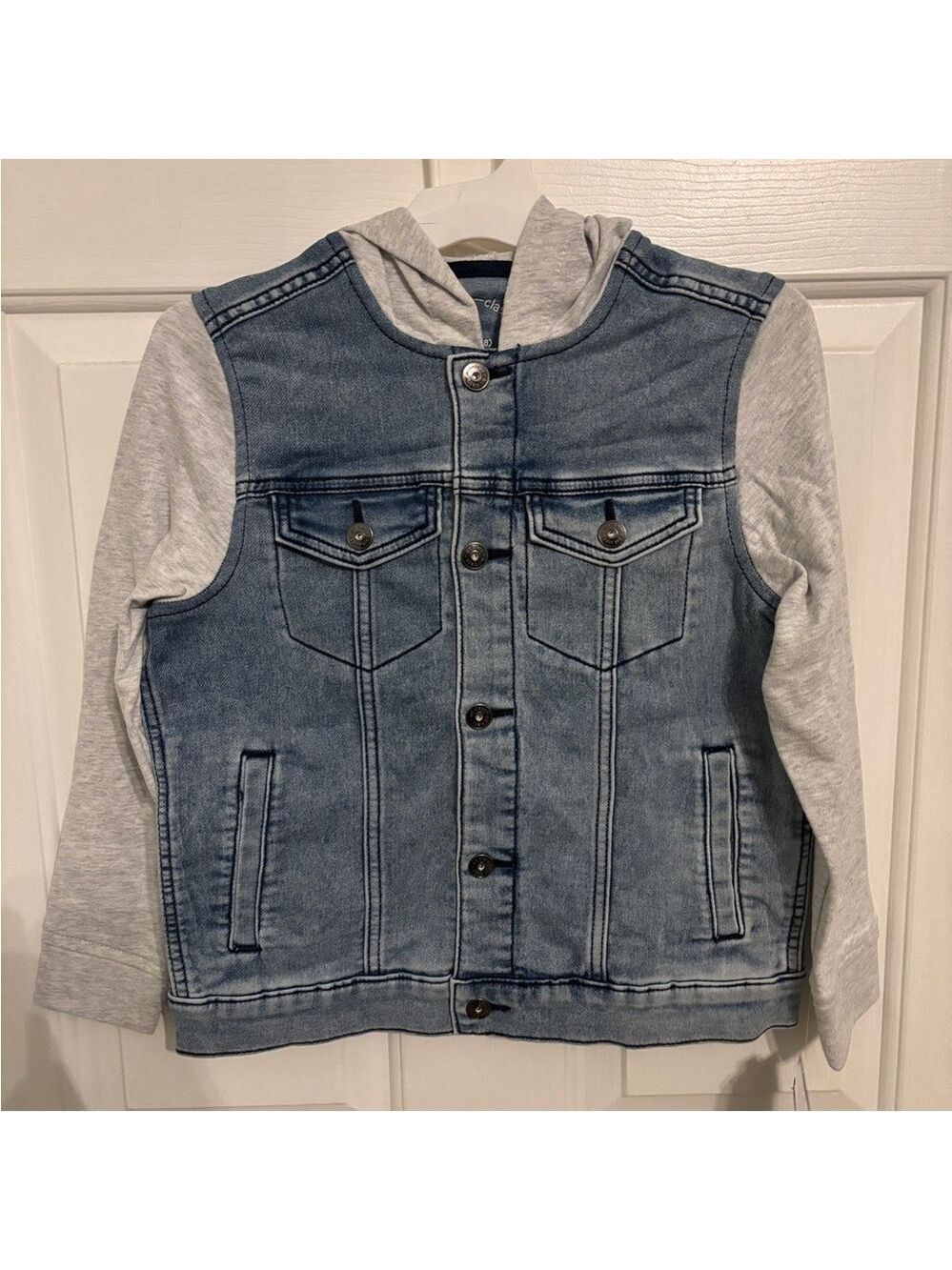 NWT Art Class Boys Denim Hooded Jacket Blue Gray Size M (8) - Picture 1 of 4